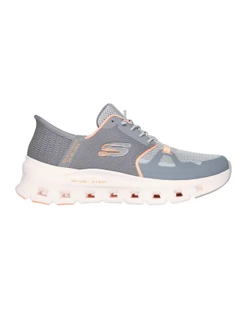 Pantofi sport slip-ins Glide Step Pro cu detaliu logo, Gri/Portocaliu