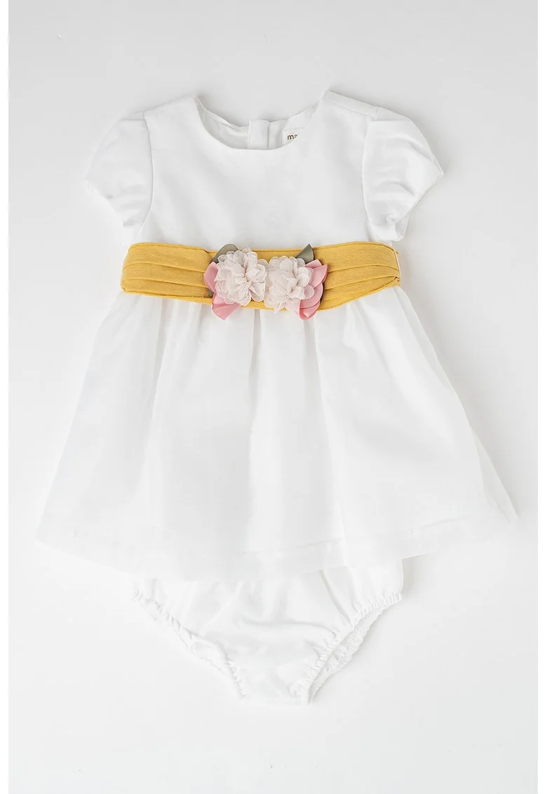 Set de rochie evazata si chiloti, Alb