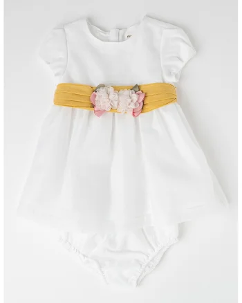 Set de rochie evazata si chiloti, Alb