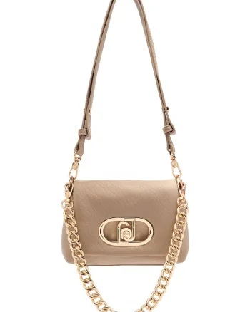 Geanta crossbody matlasata cu clapa Lapuffy, Bej