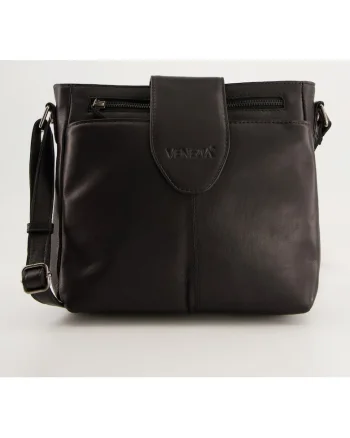 Geanta crossbody din piele cu buzunare