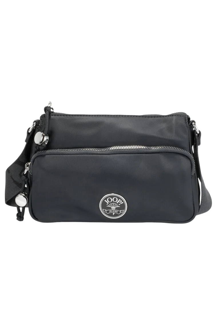 Geanta crossbody cu aplicatie logo Jasmina, Negru
