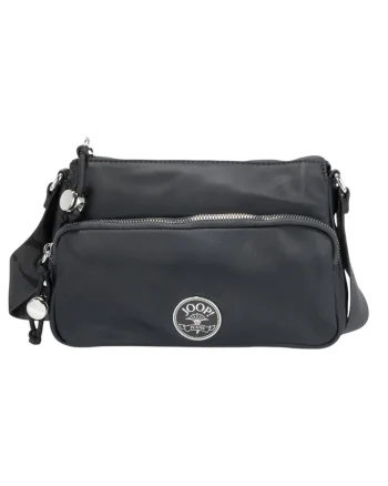 Geanta crossbody cu aplicatie logo Jasmina, Negru