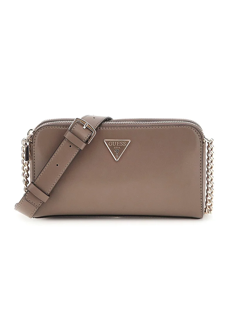 Geanta crossbody cu bareta din lant Daryna, Maro taupe