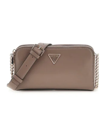 Geanta crossbody cu bareta din lant Daryna, Maro taupe