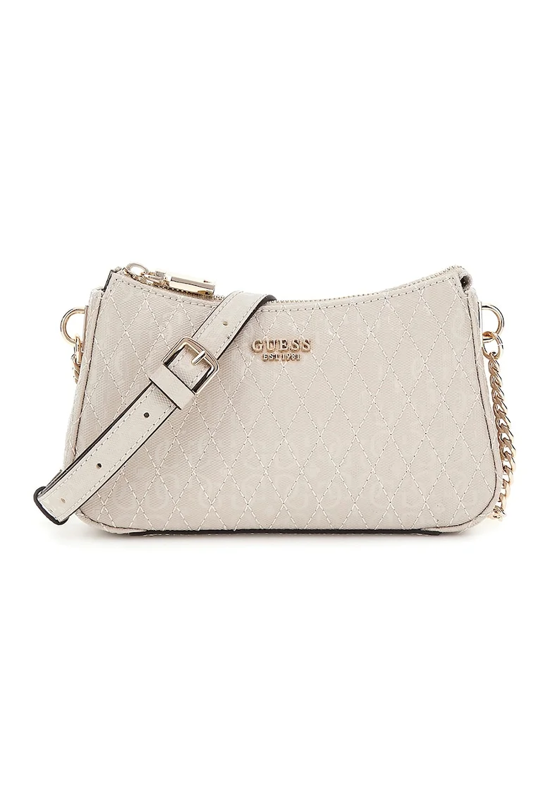Geanta crossbody mini din piele ecologica cu logo metalic Betula, Maro deschis