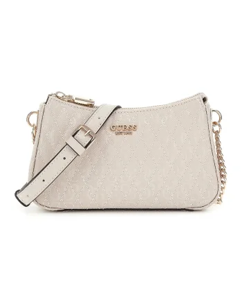 Geanta crossbody mini din piele ecologica cu logo metalic Betula, Maro deschis