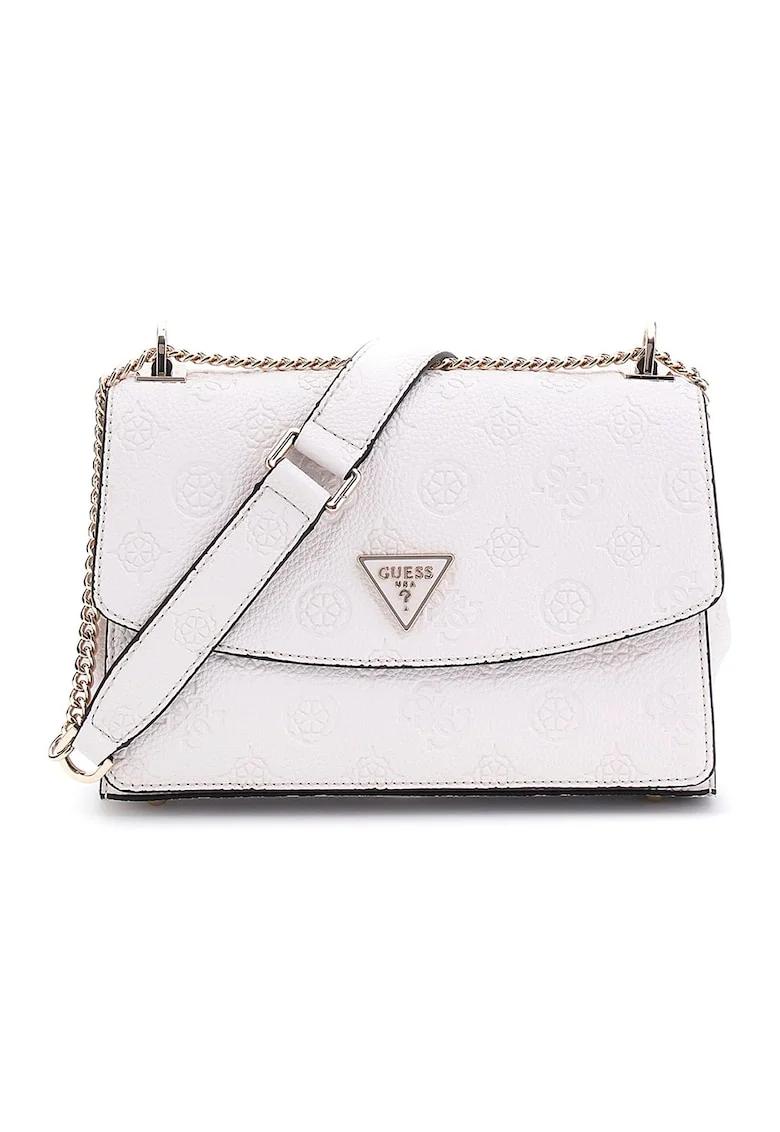 Geanta crossbody de piele ecologica Cresidia, Alb murdar