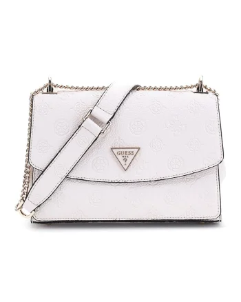 Geanta crossbody de piele ecologica Cresidia, Alb murdar