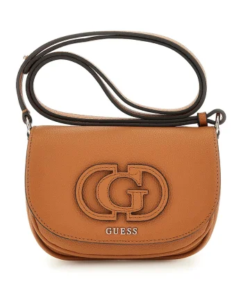 Geanta crossbody din piele ecologica cu clapa, Caramel
