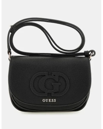 Geanta crossbody din piele ecologica cu clapa, Negru