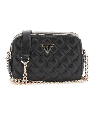 Geanta crossbody din piele ecologica cu aspect matlasat, Negru