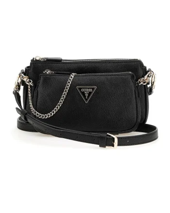 Geanta crossbody din piele ecologica cu etui detasabil, Negru