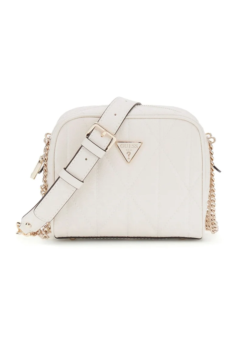 Geanta crossbody cu bareta din lant, Crem