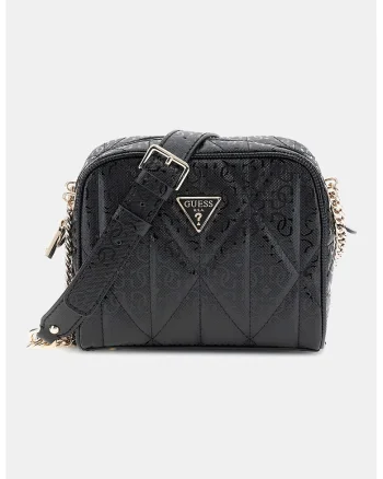 Geanta crossbody cu bareta din lant, Gri antracit