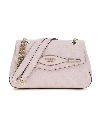 Geanta crossbody de piele ecologica cu model, Roz deschis