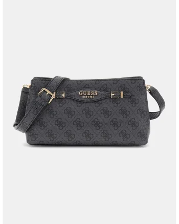 Geanta crossbody din piele ecologica cu model, Gri inchis