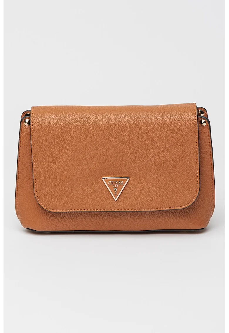 Geanta crossbody din piele ecologica cu clapa Meridian, Maro