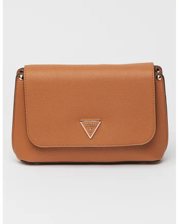 Geanta crossbody din piele ecologica cu clapa Meridian, Maro