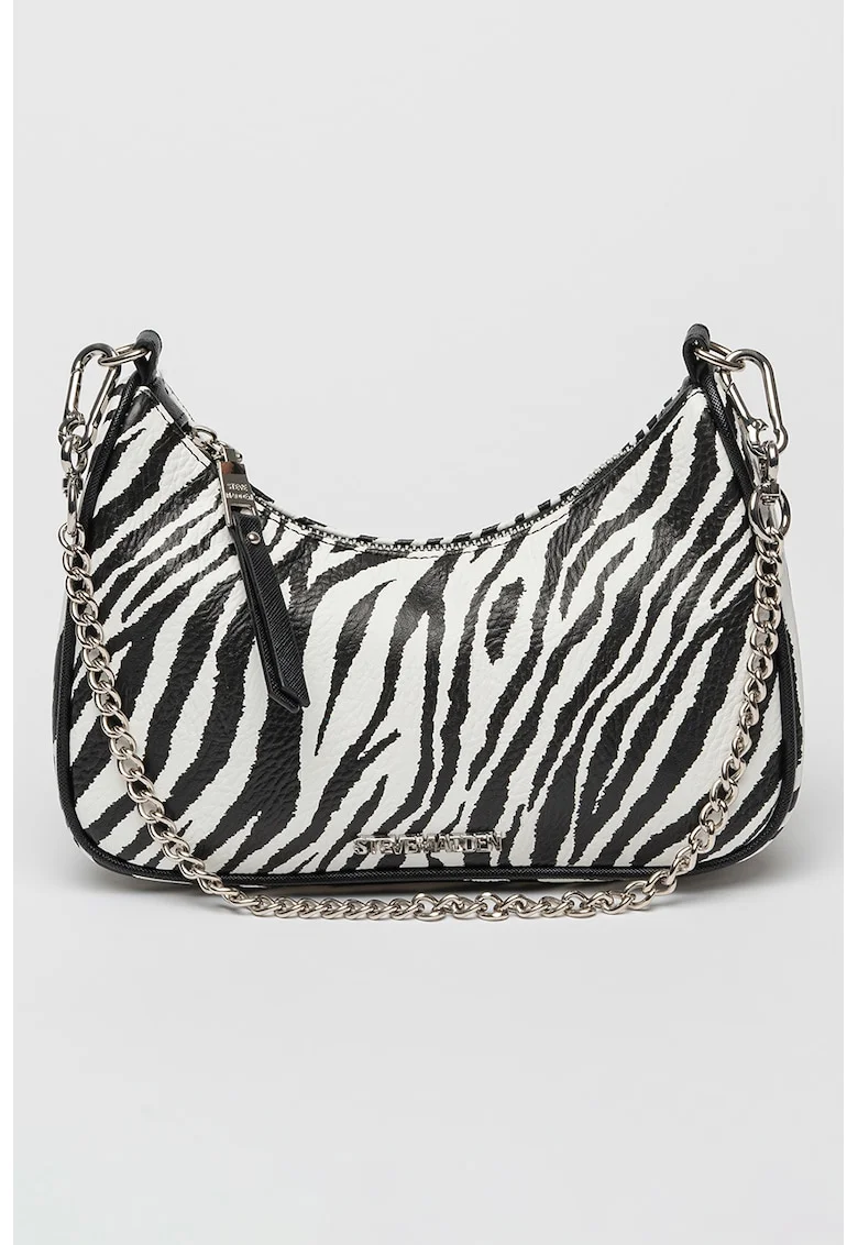Geanta crossbody Bvital, Alb/Negru