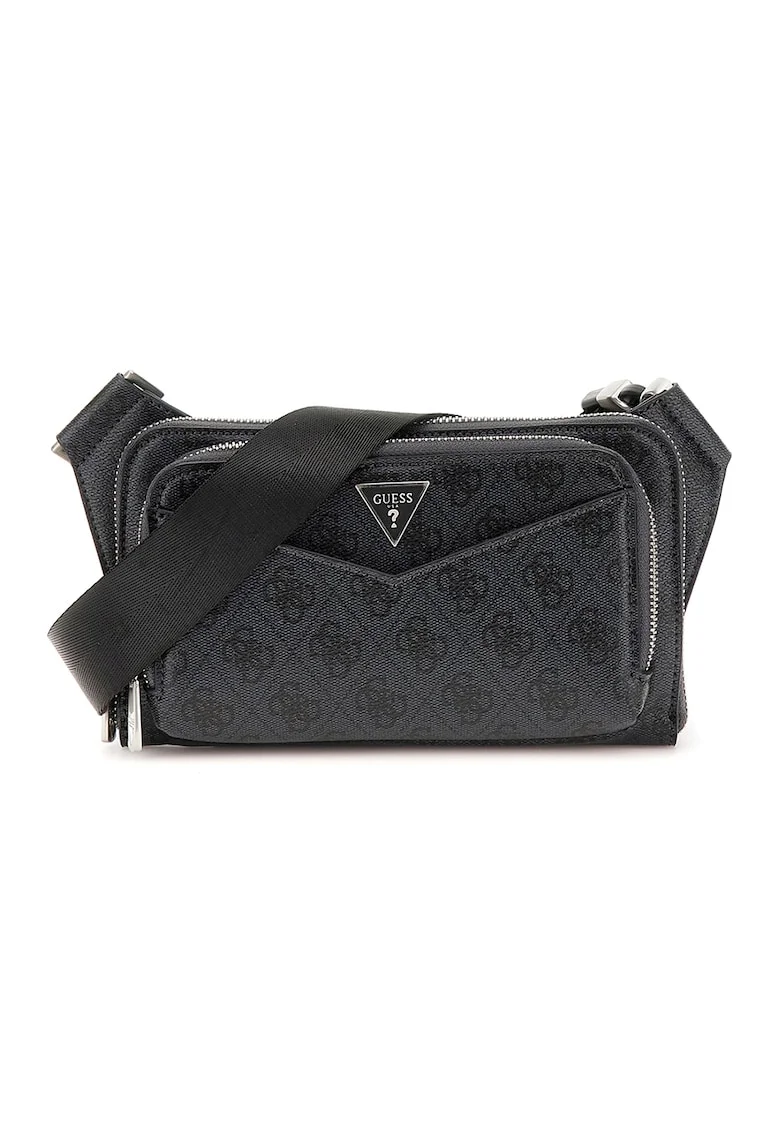 Geanta crossbody din piele ecologica cu 2 compartimente Siena, Negru