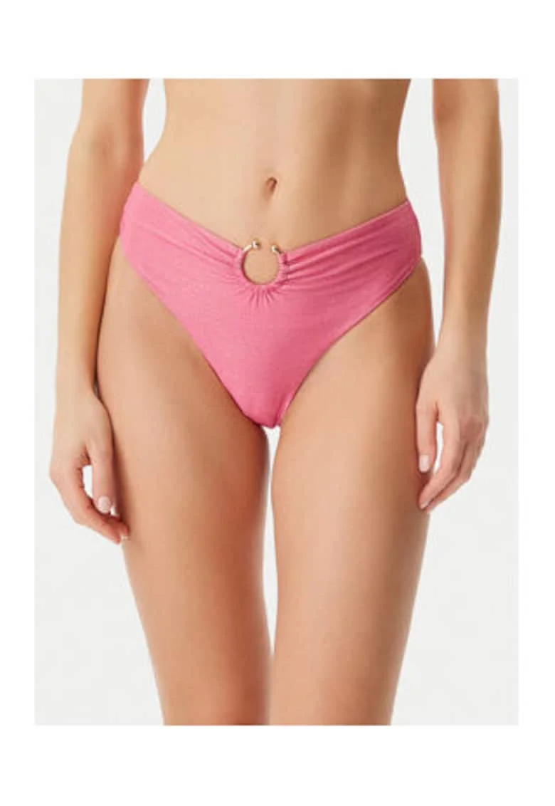 Slip de baie cu element metalic, roz