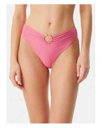 Slip de baie cu element metalic, roz