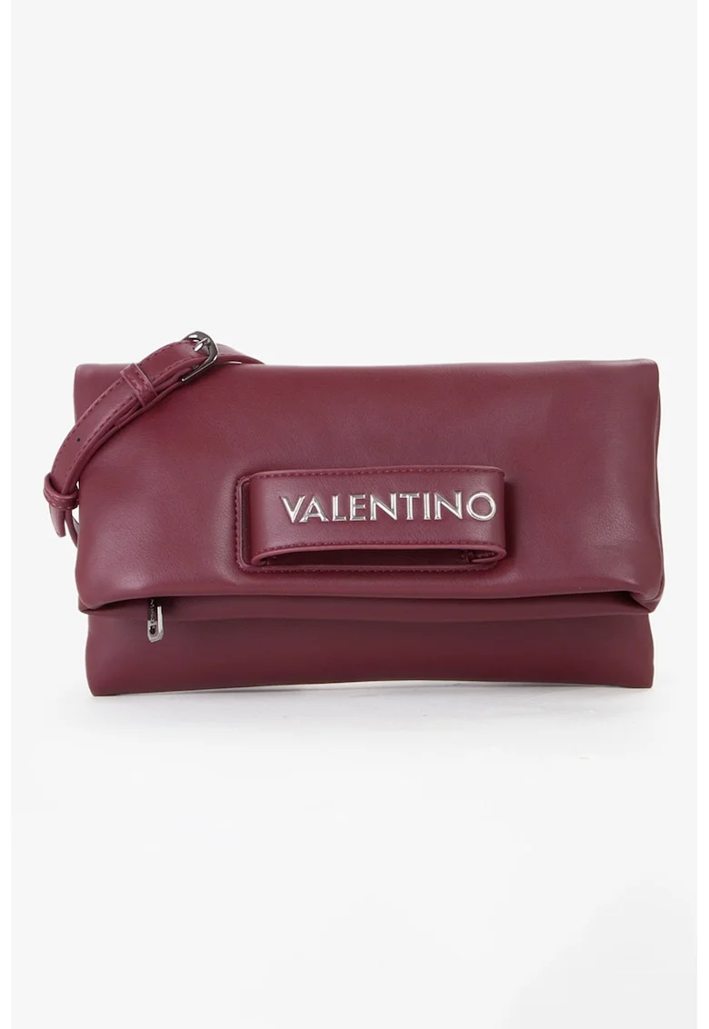Geanta crossbody de piele ecologica cu clapa, Visiniu