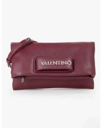 Geanta crossbody de piele ecologica cu clapa, Visiniu
