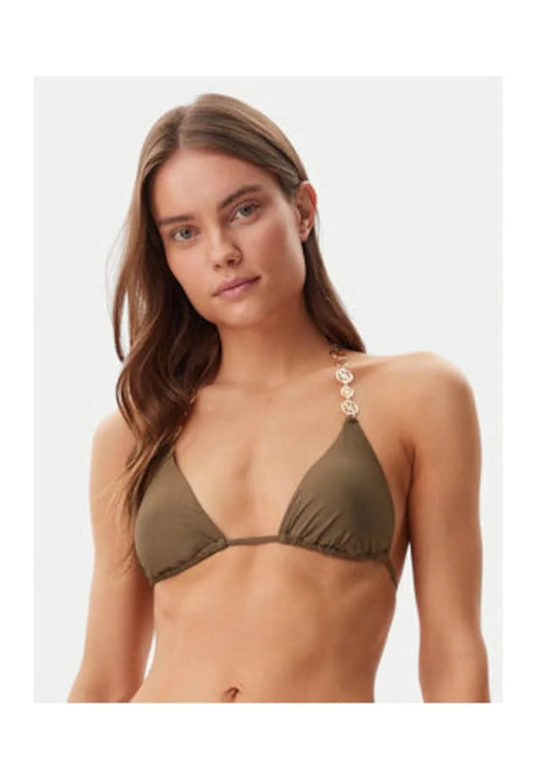 Sutien de baie cu insertii metalice, kaki