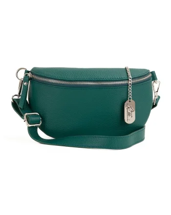 Geanta crossbody de piele Berenice, Verde aquamarin