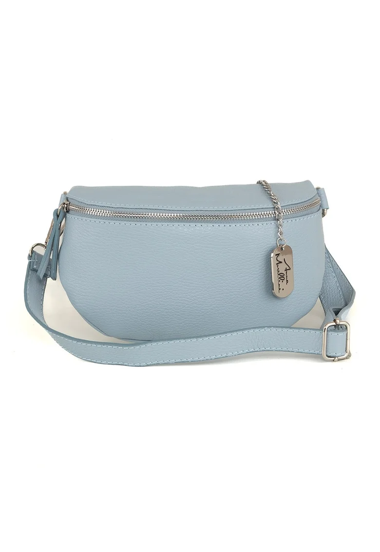 Geanta crossbody de piele Berenice, Albastru pastel