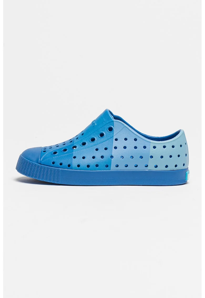 Pantofi sport slip-on cu perforatii, Albastru pastel/Albastru inchis/Albastru