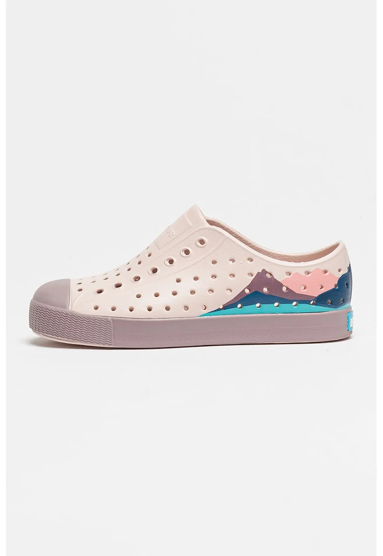 Tenisi slip-on cu varf intarit Jefferson Block, Violet prafuit/Roz pal