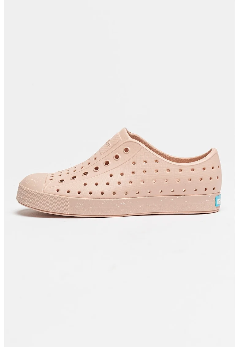 Tenisi slip-on cu talpa cu pete decorative Jefferson Bloom, Alb/Roz somon/Roz prafuit
