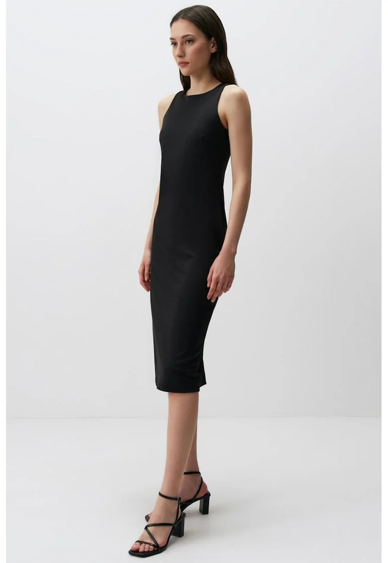 Rochie bodycon cu decolteu rotund, Negru