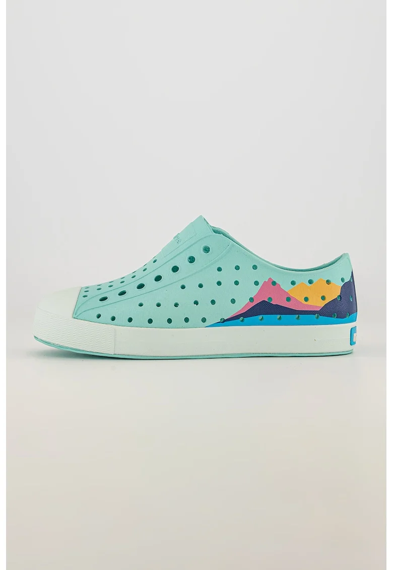 Tenisi slip-on cu varf intarit Jefferson Block, Turcoaz