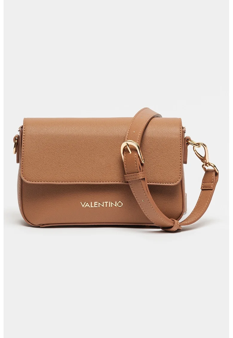 Geanta crossbody de piele ecologica cu barete intersanjabile Zero, Maro deschis