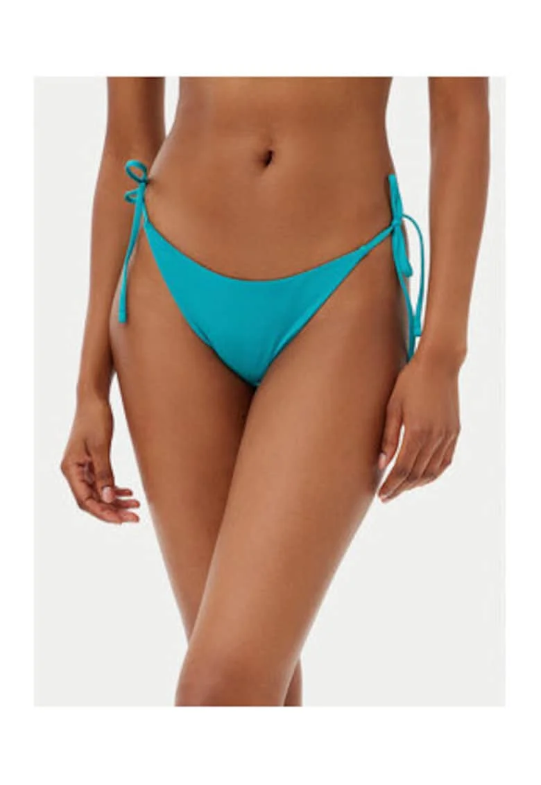 Slip brazilian cu snururi, turcoaz