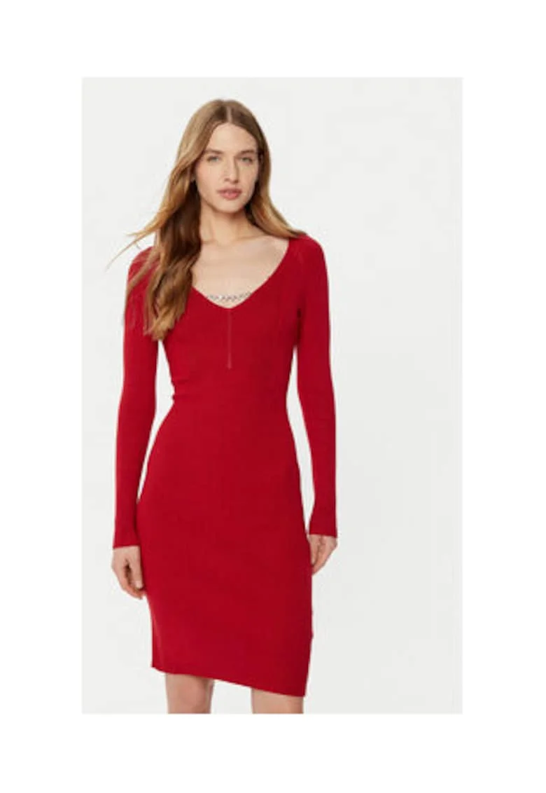 Rochie bodycon, cu decolteu in V