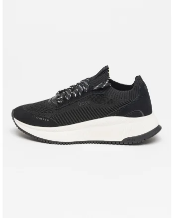 Pantofi sport slip-on cu insertii de piele intoarsa Titanium Evo, Negru/Alb murdar