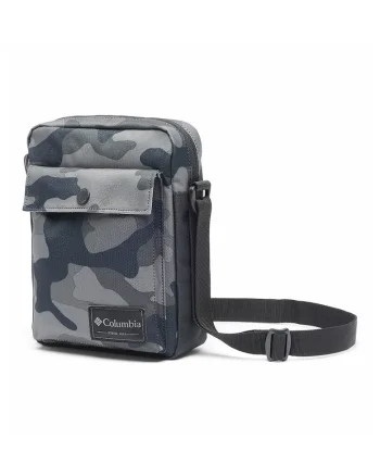 Geanta crossbody unisex cu bareta ajustabila Zigzag Side, Negru/Gri, 21x15x7.5