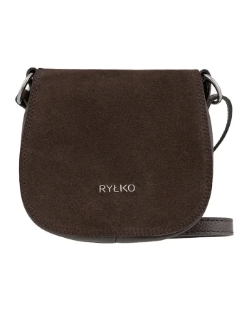 Geanta crossbody din piele, Maro inchis/Maro