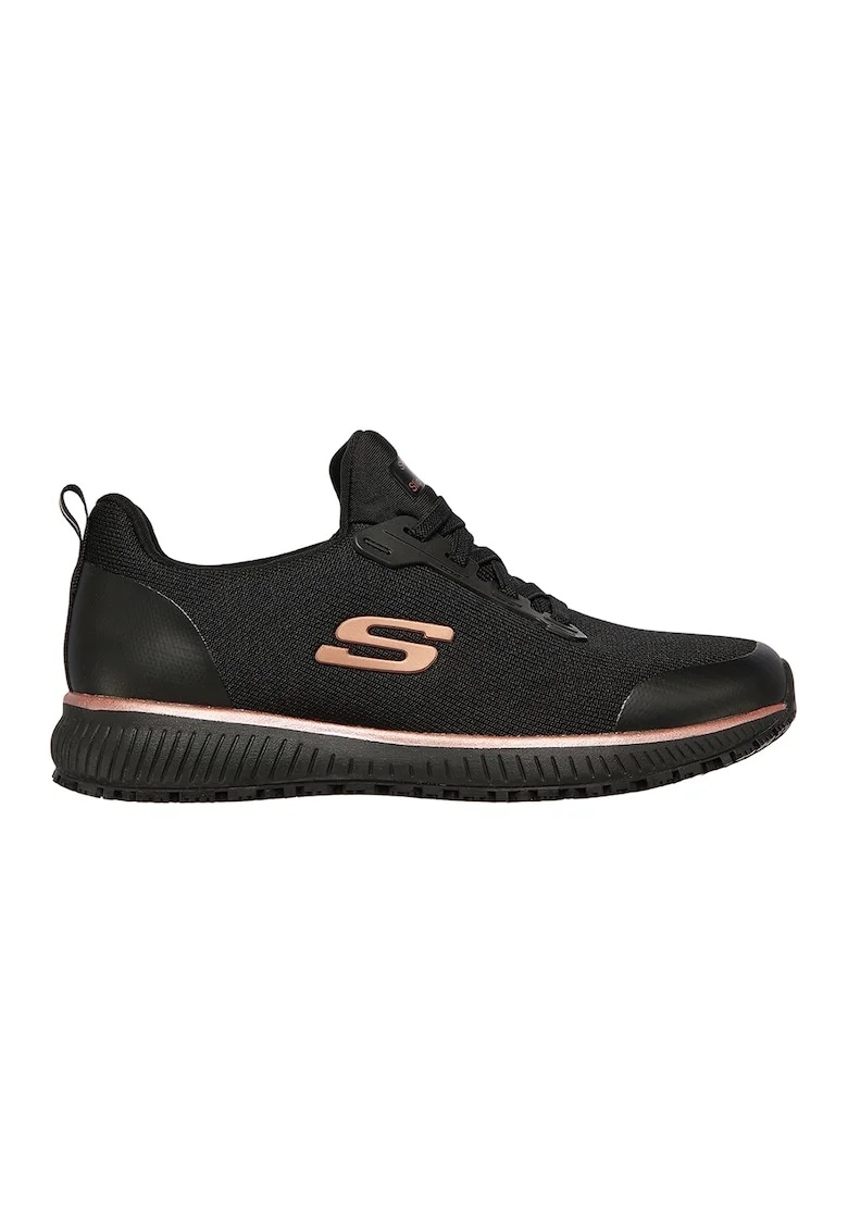 Pantofi sport slip-on din material textil Work™ Squad SR, Negru/Auriu rose