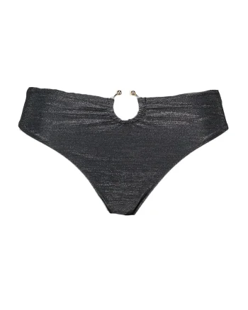 Slip brazilian cu aspect stralucitor, Negru stins