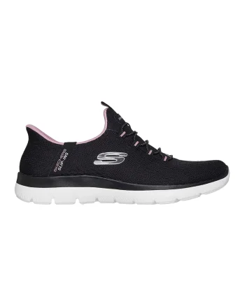 Pantofi sport slip-ins din plasa Summits Dream Chaser, Negru/Roz deschis