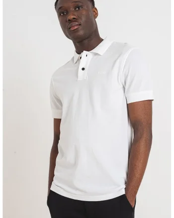 Tricou polo de bumbac pique Prime, Alb optic