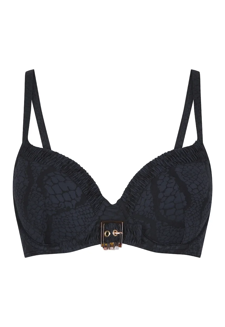 Sutien de baie cu imprimeu, Negru