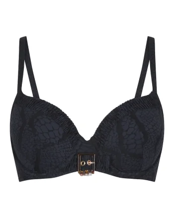 Sutien de baie cu imprimeu, Negru