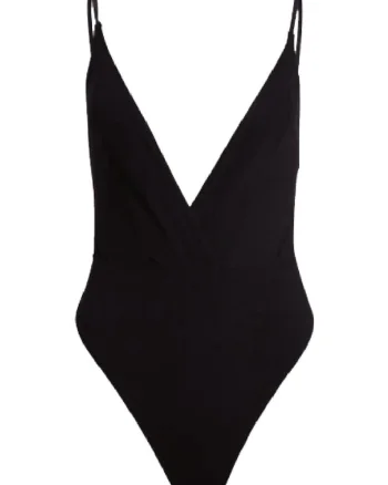 Body tanga cu decolteu in V Daily 30037, Negru